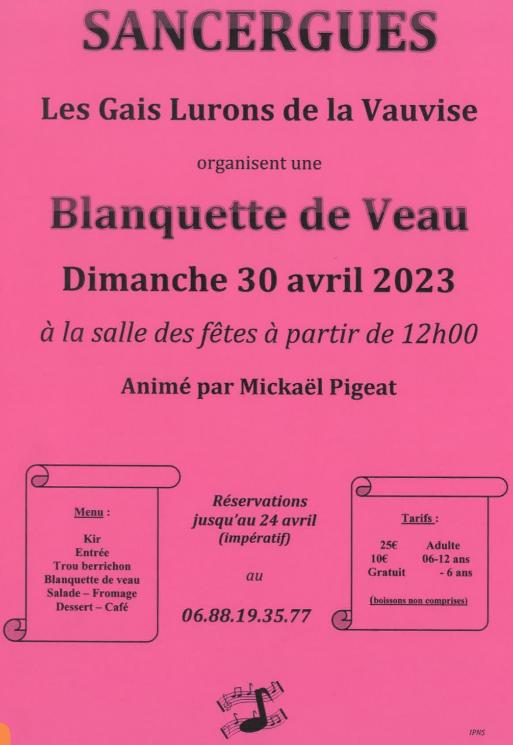 blanquette de veau 30 avril 2023