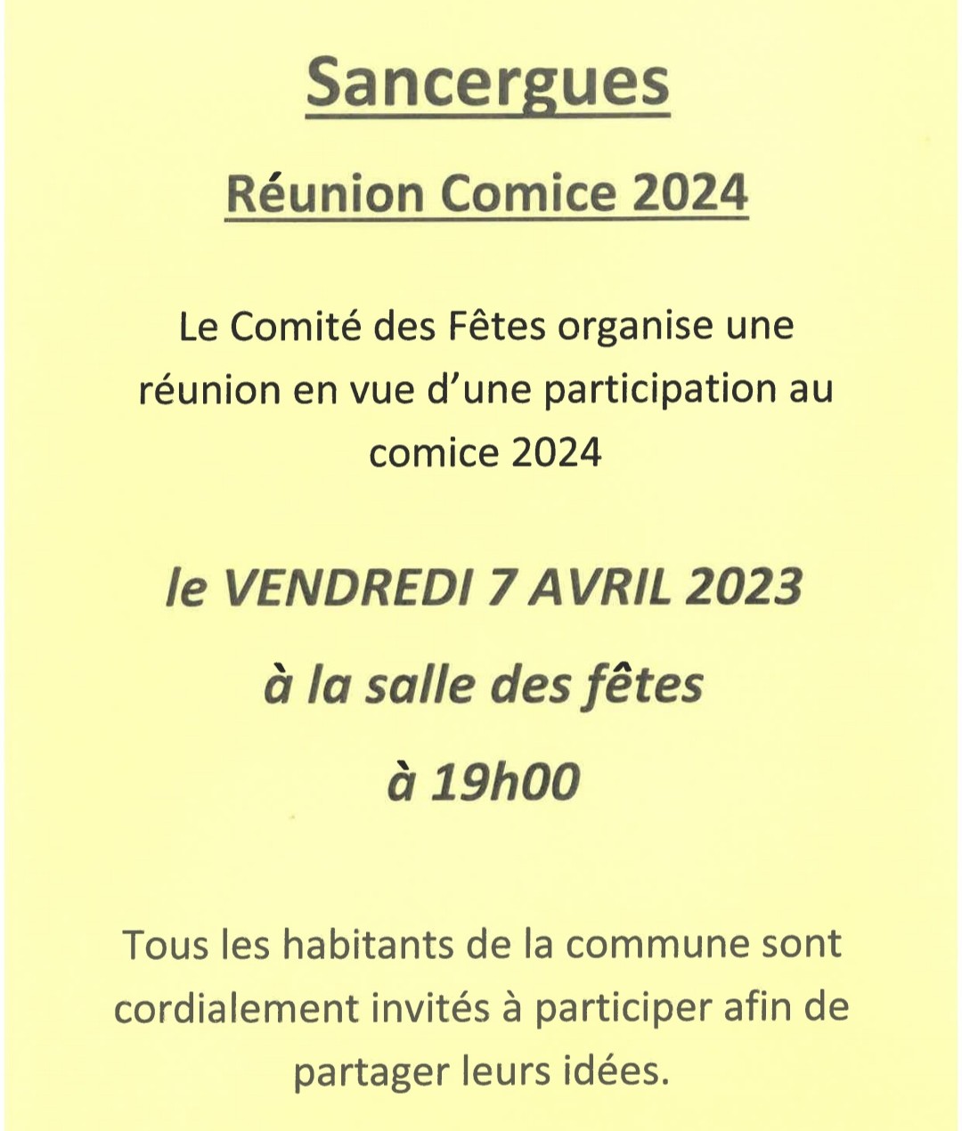 réunion comice 2024
