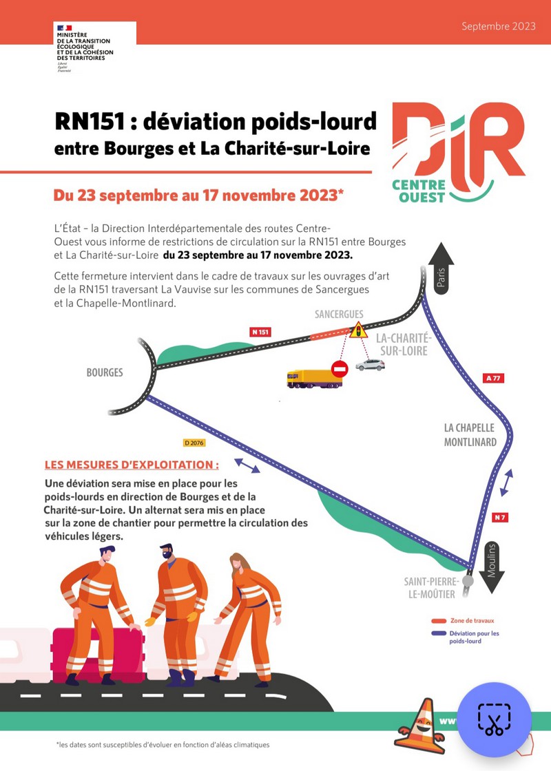 RN151 déviation poids lourd 2023