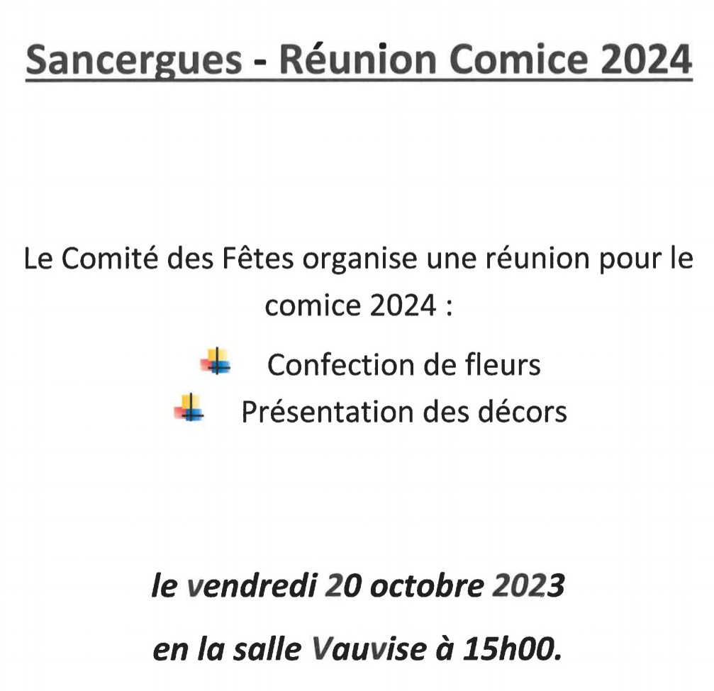 réunion comice 2024 Sancergues