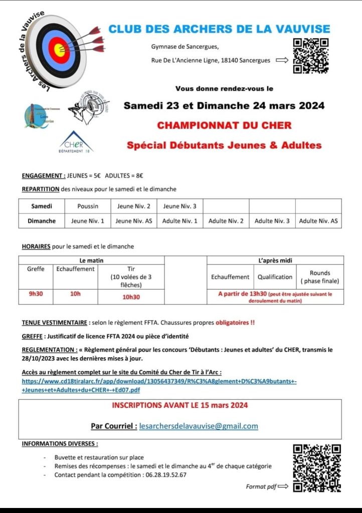 Archers de la Vauvise Championnat Cher 2024
