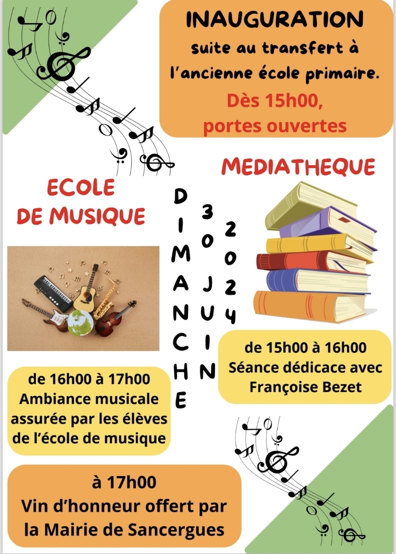 inauguration 30 juin 2024 école musique mediathèque