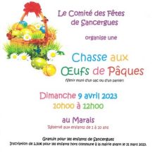 Chasse aux Oeufs de Pâques le 9 avril 2023